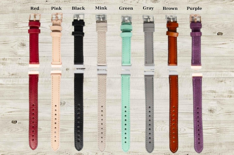 Handmade genuine leather slim beaded watch band compatible with Fitbit Versa 4, Versa 3, Versa 2, Versa 1, Sense 2, Sense 1, Inspire 3, Inspire 2, Inspire 1, and Inspire HR models. Available in 8 elegant colors: red, green, pink, mink, black, brown, gray, and purple. Crafted from premium real leather with delicate beads, offering a stylish, lightweight, and comfortable fit for women.
