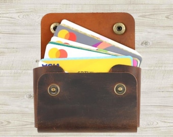 Genuine Leather Minimalist Credit Business Card Holder men women