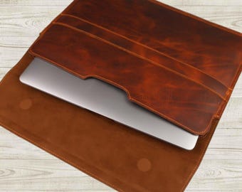 Leather Macbook Sleeve Bag for MacBook Pro and Air - 14'', 13'', 13.3''