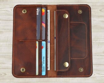 Personalized Leather Wallet Men women Unisex Timeless & Elegant Christmas Gift