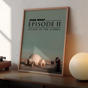 Star Wars Attack of the Clones-affisch: Padme och Anakin på Tatooine (digital nedladdning)