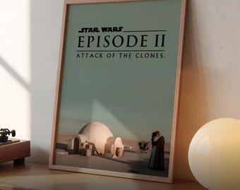 Star Wars Attack of the Clones Poster: Padme and Anakin Tatooine Scene (Digital Download)