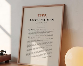 Little Women First Page Print: Louisa May Alcott Classic Novel (Digital Download)