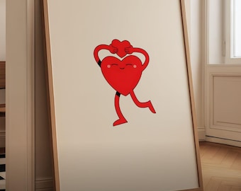 Retro Romantic Hearts Printable Poster: Valentine's Day (Digital Download)