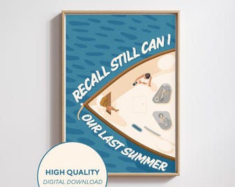 Mamma Mia Print: ABBA Lyrics, Greek Island Summer Art (Digital Download)