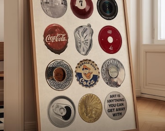 Y2K Collage Art Print | Disco Ball, Donald Duck, Dali Clock (Digital Download)