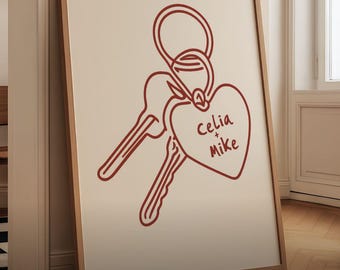 Personalised Valentine's Day Printable Poster: Custom Couples Names Poster, Gift Anniversary (Digital DownloadI)