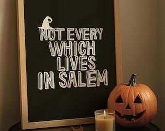 Druckbares Halloween-Poster: "Not Every Witch Lives in Salem" (Digitaler Download)