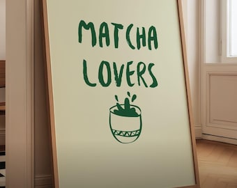 Matcha Latte Printable Poster: "Matcha Lover" Coffee Bar Decor (Digital Download)