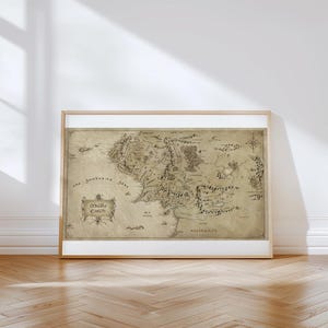 Middle Earth Map Printable Poster: Lord of the Rings and The Hobbit Universe (8K Digital Download)