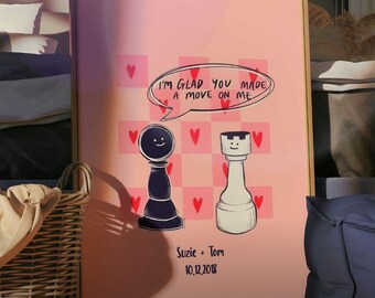 Personalised Valentine's Day Printable Poster: Custom Couples Names Poster, Gift Anniversary (Digital DownloadI)