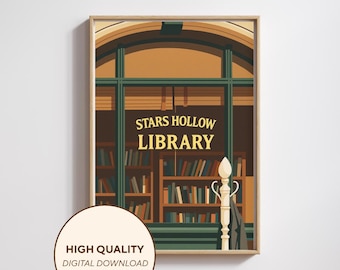 Gilmore Girls Library Printable Poster: Stars Hollow Library (Digital Download)