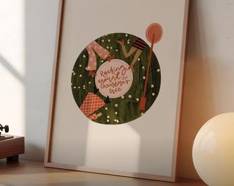Christmas Vinyl Record Poster: Rocking Around the Christmas Tree (Digital Download)