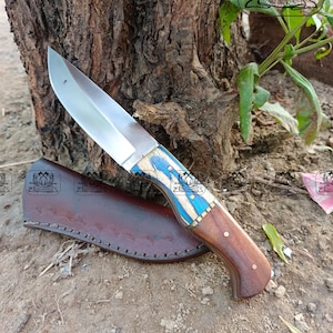 Handcrafted Steel Skinner Knife | Full Tang Hunting Knife | Custom Leather Sheath | Outdoor Survival Knife | Camping & Skinning Tool