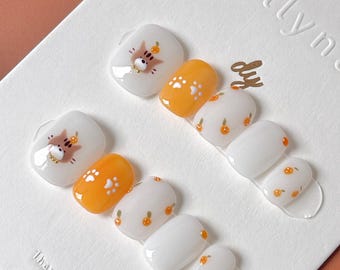 Meowrange Mood | Press on nails
