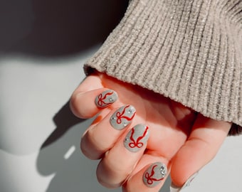 Scarlet Bow Spark | Press on nails