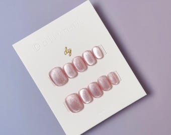Peach Glow Cat Eye | Press on nails