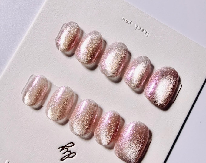 Sunset Pink Glow | Press on nails