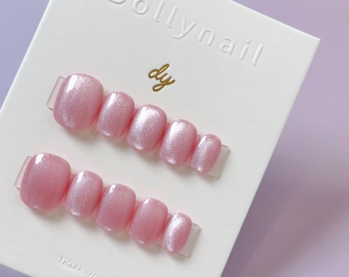 Sakura Pink Cat Eye | Press on nails