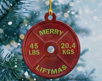 Weightlifting Ornament, Merry Liftmas Christmas Ornament, Funny Gift For Gymers