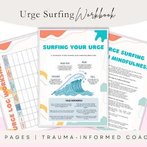 Urge Surfing Workbook: Mindfulness & Addiction Recovery - CBT DBT Coping Skills (PDF Printable