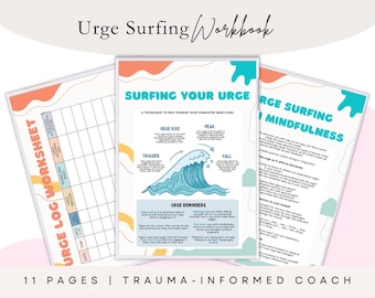 Urge Surfing Workbook: Mindfulness & Addiction Recovery - CBT DBT Coping Skills (PDF Printable