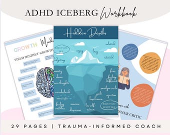 ADHD Iceberg Workbook: Mental Health Journal, Coping Tools (29-Page Printable PDF)