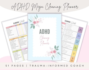 ADHD Cleaning Planner: 51-Page Printable Home Organization System (PDF Download)