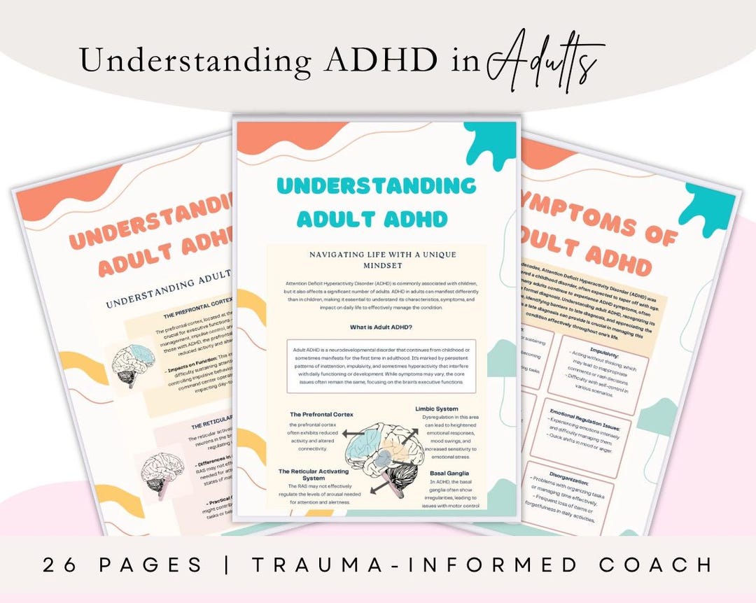 Adult ADHD Workbook: Printable Planner & Strategies Guide (26-page PDF ...
