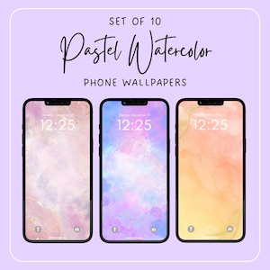 Pastel Watercolor Phone Wallpaper Set, Galaxy Wallpapers, Minimalist Phone Background, Wallpaper Iphone, Aesthetic Wallpapers