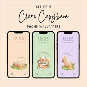 Calm Capybara Phone Wallpaper Set, Cute Wallpaper, Animal Wallpaper, Good Vibes Wallpaper, Set of Wallpapers, Phone Wallpaper