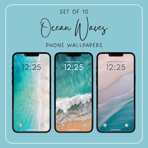 Ocean Waves Phone Wallpaper Set, Beach Wallpapers, Summer Phone Wallpaper, Summer Vibes, Aesthetic Ocean Wallpaper, Beach Wallpaper
