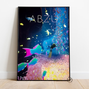 Abz-poster | Wanddecoratie duiker | Opgerolde canvasafdruk | Cadeau videogameposter