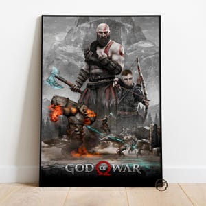 God of War Poster | Kratos Wall Decor | Rolled Canvas Print | Gift Video Game Poster • 3