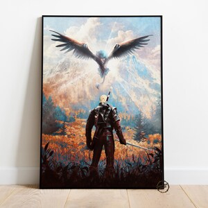 The Witcher 3 Wild Hunt Poster | Geralt of Rivia Wall Decor | Rolled Canvas Print | Gift Video Game Poster • 5