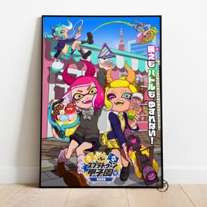 Pôster de Splatoon | Decoração de parede de Splatlands | Impressão em tela enrolada | Pôster de videogame para presente • 3