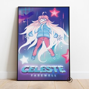 Celeste Poster | Madeline Wall Decor | Rolled Canvas Print | Gift Video Game Poster