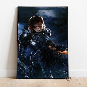Mass Effect Canvas Print: Commander Shepard Video Game Wall Decor