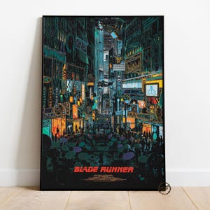 Blade Runner Poster | Deckard Wall Decor | Rolled Canvas Print | Gift Movie Poster