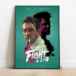 Fight Club Poster | Tyler Durden Wall Decor | Rolled Canvas Print | Gift Movie Poster