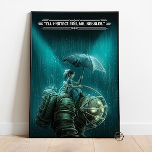 Affiche BioShock | Décoration murale Rapture City | Impression sur toile roulée | Poster de jeu vidéo cadeau