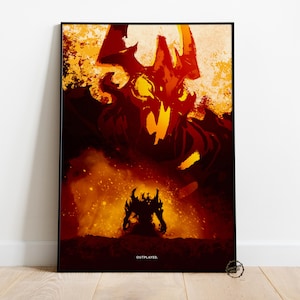 Dota 2 Poster | Doom Wall Decor | Rolled Canvas Print | Gift Video Game Poster