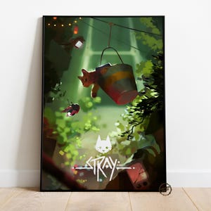 Stray Poster | Adventure Game Wall Decor | Rolled Canvas Print | Gift Video Game Poster • 2