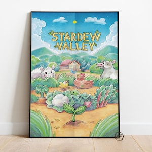 Stardew Valley Poster | Pelican Town Wall Decor | Rolled Canvas Print | Gift Video Game Poster
