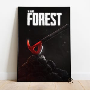 Poster mit Waldmotiv Survival Spiel Wanddekoration | Leinwanddruck gerollt | Geschenk Videospiel Poster