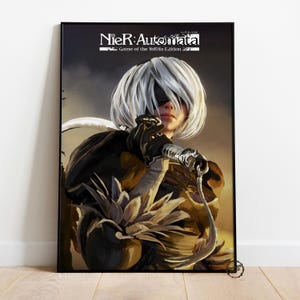 Nier Automata Poster | 2B Wall Decor | Rolled Canvas Print | Gift Video Game Poster • 4