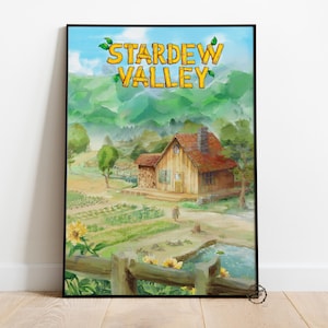 Stardew Valley Canvas Print: Pelican Town Video Game Poster
