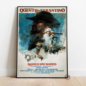 Django Unchained Movie Poster: Tarantino Film Rolled Canvas Print