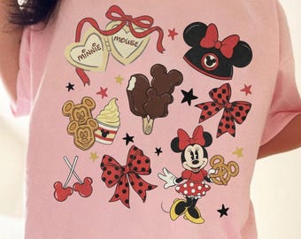 Chemise Coquette Minnie couleurs confort, t-shirt Disney Minnie Mouse vintage, chemise Voyages Disney 2026, chemise Coquette Minnie pour filles