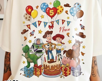 Personalized Disney Toy Story Birthday Shirt, Custom Toy Story Shirt For Kids, Disney Happy Birthday Shirt, Custom Kids Name & Age Tee